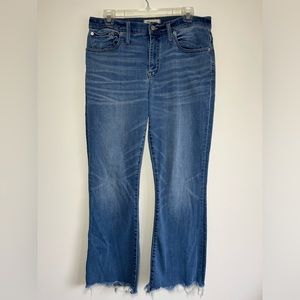 Madewell. Cali Denim BootCut Medium Distressed Wash Denim Jeans. Size 30.